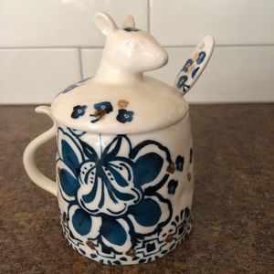 Anthropologie Elise mouse sugar pot